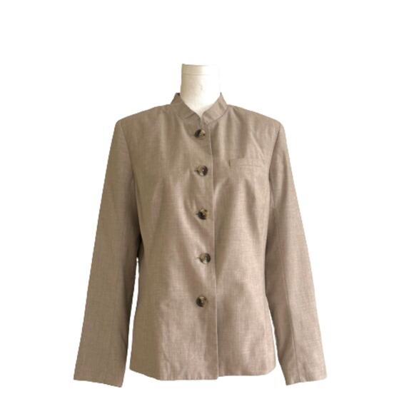 Isaac Mizrahi for Target Beige Button Front Long Sleeve Blazer Jacket Size 14 - Picture 12 of 12